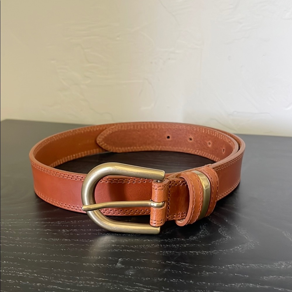 Sezane Taylor Leather Belt, Natural Heritage